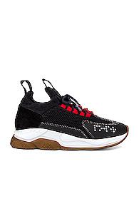 Versace Chain Prene Sneakers In Black