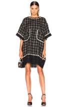 Faith Connexion Embellished Tweed Dress In Black,plaid