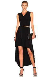 Norma Kamali Sleeveless Flared Wrap Dress In Black