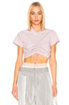 T By Alexander Wang High Twist Ruched Tee In Purple