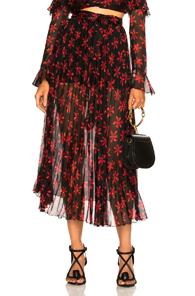 Raquel Diniz Sora Skirt In Black,floral,red