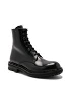 Alexander Mcqueen Leather Combat Boots In Black