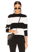 Re/done Stripe Crew Neck In Black,stripes,white