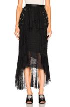 Rodarte Pearl & Pleather Flower Skirt In Black