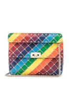 Valentino Spike It Medium Shoulder Bag In Red,blue,green