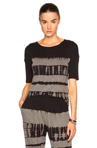 Raquel Allegra Basic Tee In Black,ombre & Tie Dye