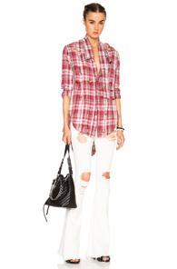 Unravel Tux Shirt In Red,checkered & Plaid