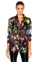 Anthony Vaccarello Multi Flower Print Classic Shirt In Black,floral