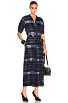 Stella Mccartney Satin Stripe Jumpsuit In Blue,stripes,white