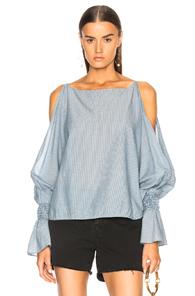 Nili Lotan Devon Blouse In Blue,stripes