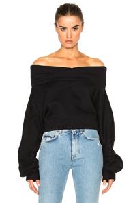 Off-white Down Shoulder Blouse In Black