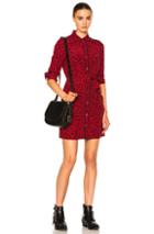 Coach 1941 Piped Shirt Dress In Animal Print,red
