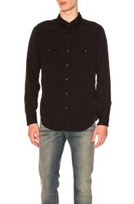 Saint Laurent Long Sleeve Shirt In Black