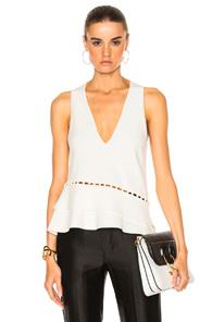 Jonathan Simkhai Pearl Studded Cutout Tank In Neutrals,white