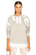 Chloe Cotton Fleece Graphic Sweatshirt In Gray