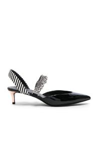 Self-portrait Kitty Heel In Black,stripes