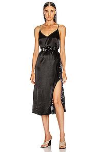 Raquel Allegra Little Slip Dress In Black,ombre & Tie Dye,purple