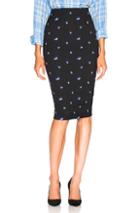 Victoria Beckham Mini Floral Pencil Skirt In Black,blue,floral