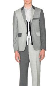 Thom Browne Fun Mix Blazer In Gray