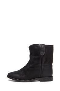 Isabel Marant Crisi Calfskin Velvet Boot In Black