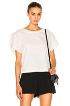 See By Chloe Scallop Sleeve Top In White