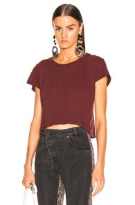 John Elliott Crane Cropped Tee In Red
