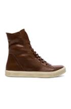 Rick Owens Leather Mastadon Sneakers In Brown