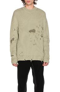 Yeezy Season 3 Destroyed Military Rib Sweater In Green