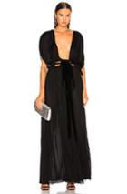 Valentino Plunging Gown In Black