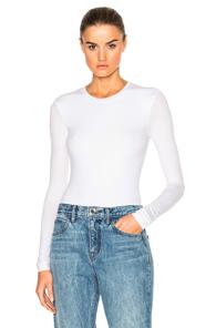Atm Anthony Thomas Melillo Long Sleeve Bodysuit In White