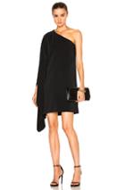 Rosetta Getty One Shoulder Scarf Dress In Black