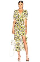 Rixo Drew Dress In Black,floral,yellow,white