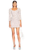 Nicholas Crossover Gathered Dress In Floral,white