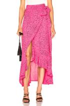 Ganni Barra Crepe Skirt In Pink,floral