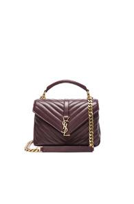 Saint Laurent Medium Monogram College Bag In Purple
