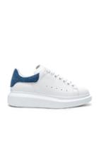 Alexander Mcqueen Leather Platform Lace Up Sneakers In White