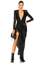 Redemption Black Striped Couture Dress In Black