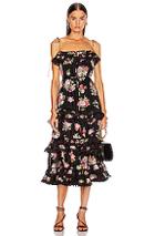 Zimmermann Honour Tiered Tie Dress In Black,floral