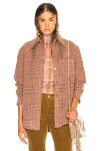 Acne Studios Plaid Fannel Shirt In Brown,pink,plaid