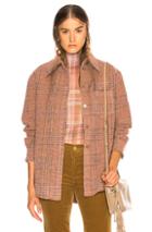 Acne Studios Plaid Fannel Shirt In Brown,pink,plaid