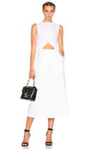 T By Alexander Wang Jersey Front Twist Muscle Dress In White