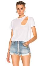 Unravel Cut Out Basic Tee In White