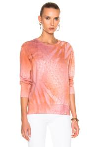 Raquel Allegra Jersey Crew Pullover In Ombre & Tie Dye,pink