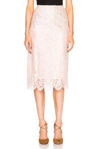 Tome Lace Pencil Skirt In Pink