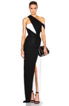 Mugler Jersey Viscose & Fitted Cady Gown In Black