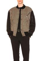 Stella Mccartney Bomber Jacket In Black,checkered & Plaid