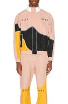 Pyer Moss Logo Wave Track Jacket In Black,pink,yellow