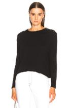 Enza Costa Cashmere Shoulder Lace Up Top In Black