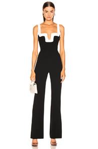Galvan Arabesque Jumpsuit In Black,white