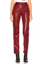 Maison Margiela Faux Snakeskin Pants In Animal Print,red